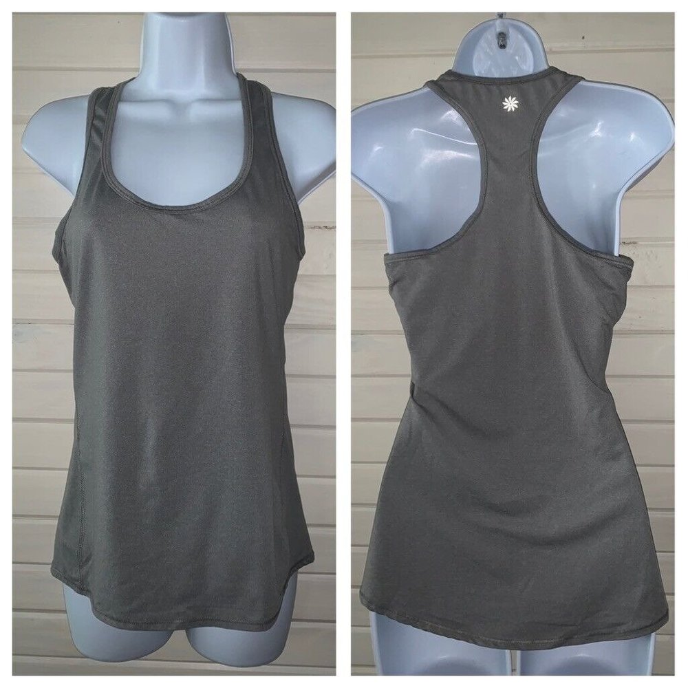 Athleta Chi Unstinkable Sz XS Tank Top Gray Racerback Stretch 963942 EUC